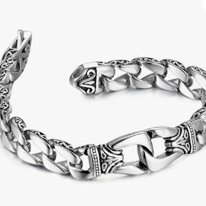 BESTSELLER Viking Style Stainless Steel Punk 9" Men's Alloy Silver Bracelet